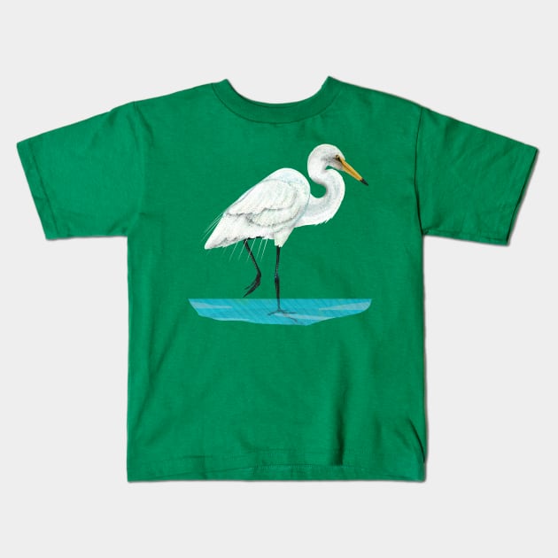 White Heron Kids T-Shirt by mailboxdisco